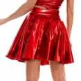 thumbnail image 4 of WTXUE Skirts for Women, Women's Solid Color Glossy Carnival Pleated Skirt Half Skirt Short Skirt, Red S, 4 of 4