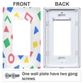 thumbnail image 3 of Yayeee Rocker Switch Wall Plate 3-Gang 6.5"x4.6" Home Decorative Outlet Cover, Blue Retro Triangles, 3 of 6
