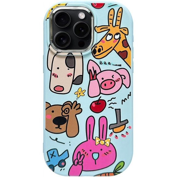 Cute Animals Bear Dog Pig Rabbit Soft Phone Case Compatible with iPhone Case (Animal,iPhone 14 Plus)