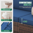 thumbnail image 3 of Clouddwell 7 Piece Outdoor Patio Furniture Set, Wicker Rattan Patio Sectional Sofa Set, Blue, 3 of 10
