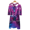 thumbnail image 3 of Robe Évasée à Encolure Carrée Élégante Mode Féminine Imprimée Japon Hiroshima Alley Future, 3 of 4