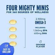 OceanBlue Omega-3 Fish Oil 2100 Mini Softgels, 120 Ct, No Burp Formula, Gluten-Free, Omega 3 Supplement for Cognitive Support, 30 Servings