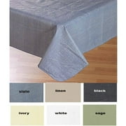 Simple Elegance by Bon Appetit Solid Color Vinyl Tablecloth with Polyester Flannel Backing - Slate Rectangle (52" x 70quot