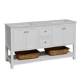 thumbnail image 4 of Lakeshore 60" Double Bathroom Vanity with White Cabinet and Engineered White Top, 4 of 6