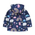 thumbnail image 5 of Sewkxo Toddler Rain Jacket Waterproof Hooded Rain Coats for Girls Windbreaker Outwear,Dark Blue 120, 5 of 6