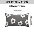 thumbnail image 7 of Unique Bargains Pack of 2 Floral Decorative Throw Pillow Covers for Home 20" x 12" Grey, 7 of 7
