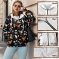 thumbnail image 3 of Yuyamidu Womens Oversized Sweatshirt Chicken Sweatshirt Boho Jackets for Women Jacket Black Zip Up Hoodie Women Apparel Cute Womens Sweatshirts L, 3 of 8