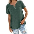 thumbnail image 2 of Pntutb Moda Mujer Camiseta de manga corta suelta Cuello redondo Color sólido tops Pntutb Pntutb-4090, 2 of 3