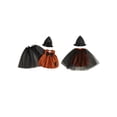 thumbnail image 2 of RUINIXCW Newborn Baby Girl Halloween Witch Costume Infant Girl Cosplay Party Outfit Orange Sleeveless Corduroy Tops Tulle Cloak Witch Hat Set, 2 of 10