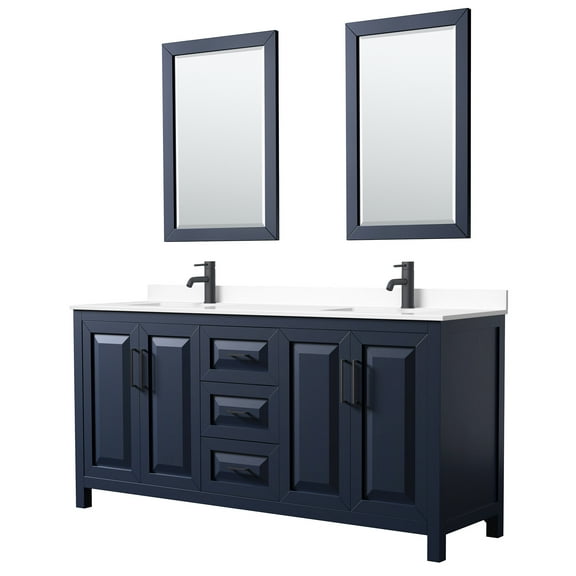 Wyndham Collection Wcv252572d-Vca-M24 Daria 72" Free Standing Double Basin Vanity Set -