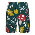thumbnail image 6 of Disketp Men'S Swim Trunks Hawaiian Breathable Surf Beach Swimsuits Mesh Lining Beach Shorts With Pockets-Cartoon Leaf Mushroom Red, 6 of 9