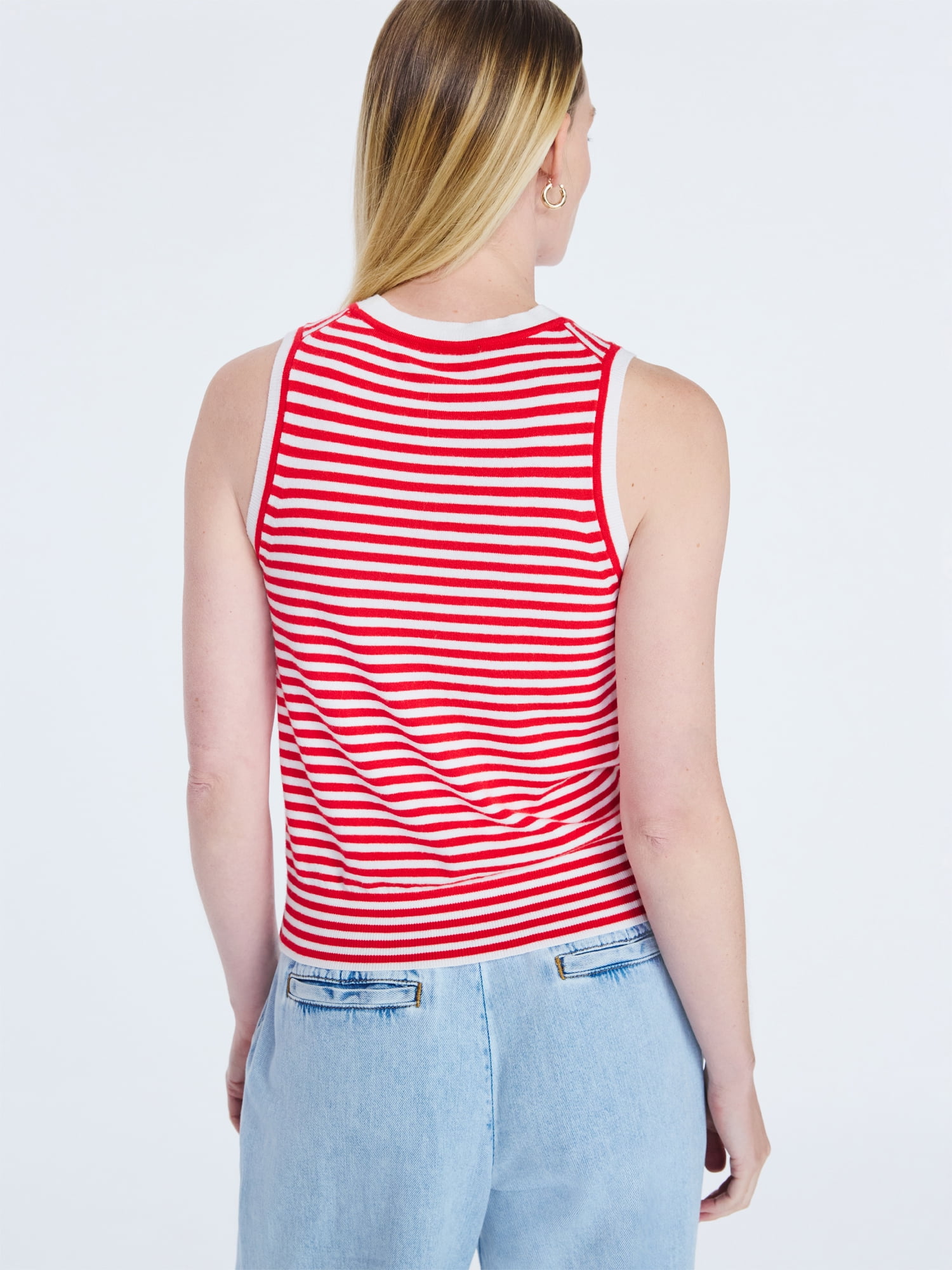 Free Assembly Women's Cozy Yarn Sleeveless Sweater Shell, Sizes XS-XXL