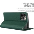 thumbnail image 5 of Wallet Case for iPhone 12 Pro Max with RFID Blocking Card Slots,Headset Winder,Flip Folio Magnetic Closure,Kickstand,Cash Pockets Wrist Strap Cover Case for iPhone 12 Pro Max 6.7",Deep Green, 5 of 17