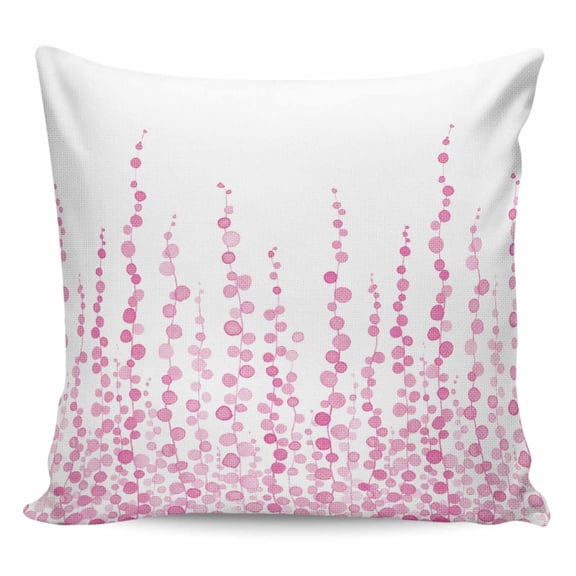 Throw Pillow Covers 18x18 Inch, Pink Decorative Pillow Cases for Couch Sofa Bed, Polka Dots Watercolor Abstract Art Cotton Linen Square Home Decor Pillowcases with Hidden Zipper