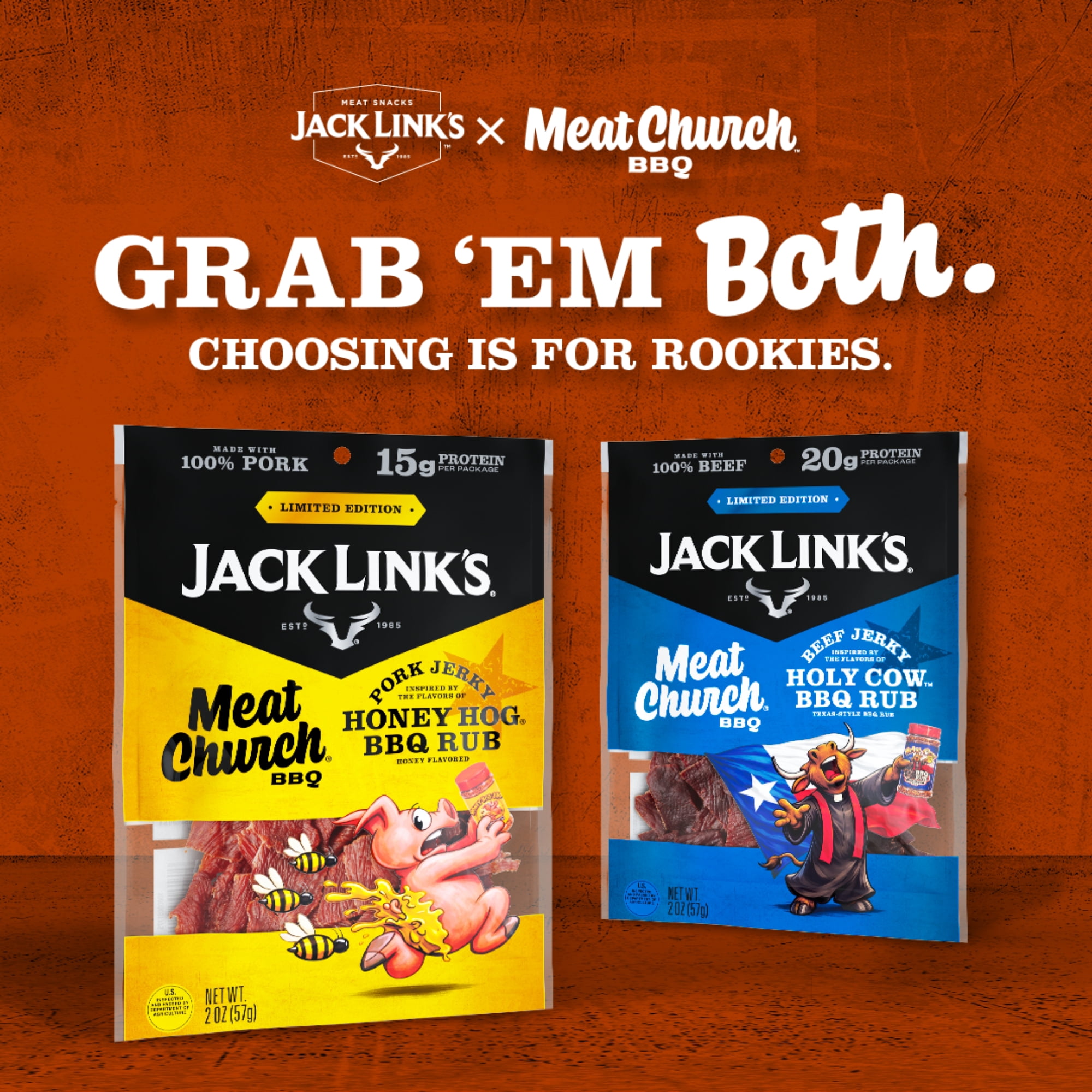 Jack Link's & Meat Church Holy Cow BBQ Beef Jerky, 2 Ounce