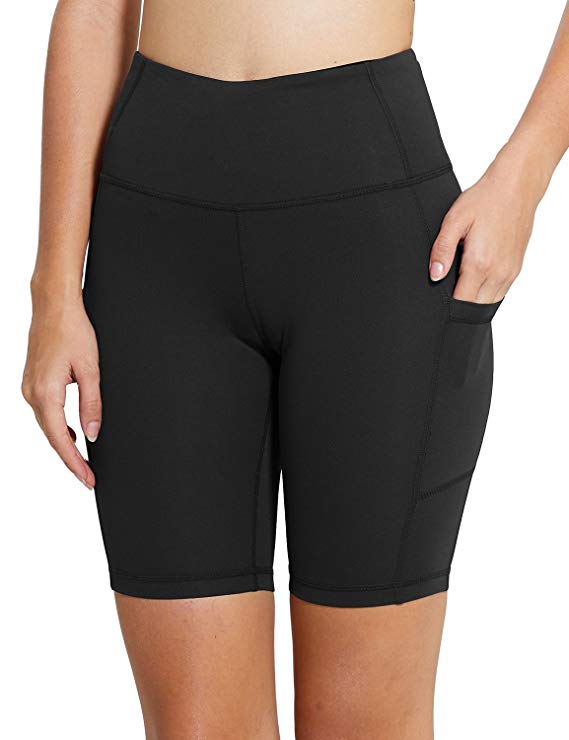 High Waist Tummy Control Workout Yoga Shorts Side Pockets - image 2 of 3