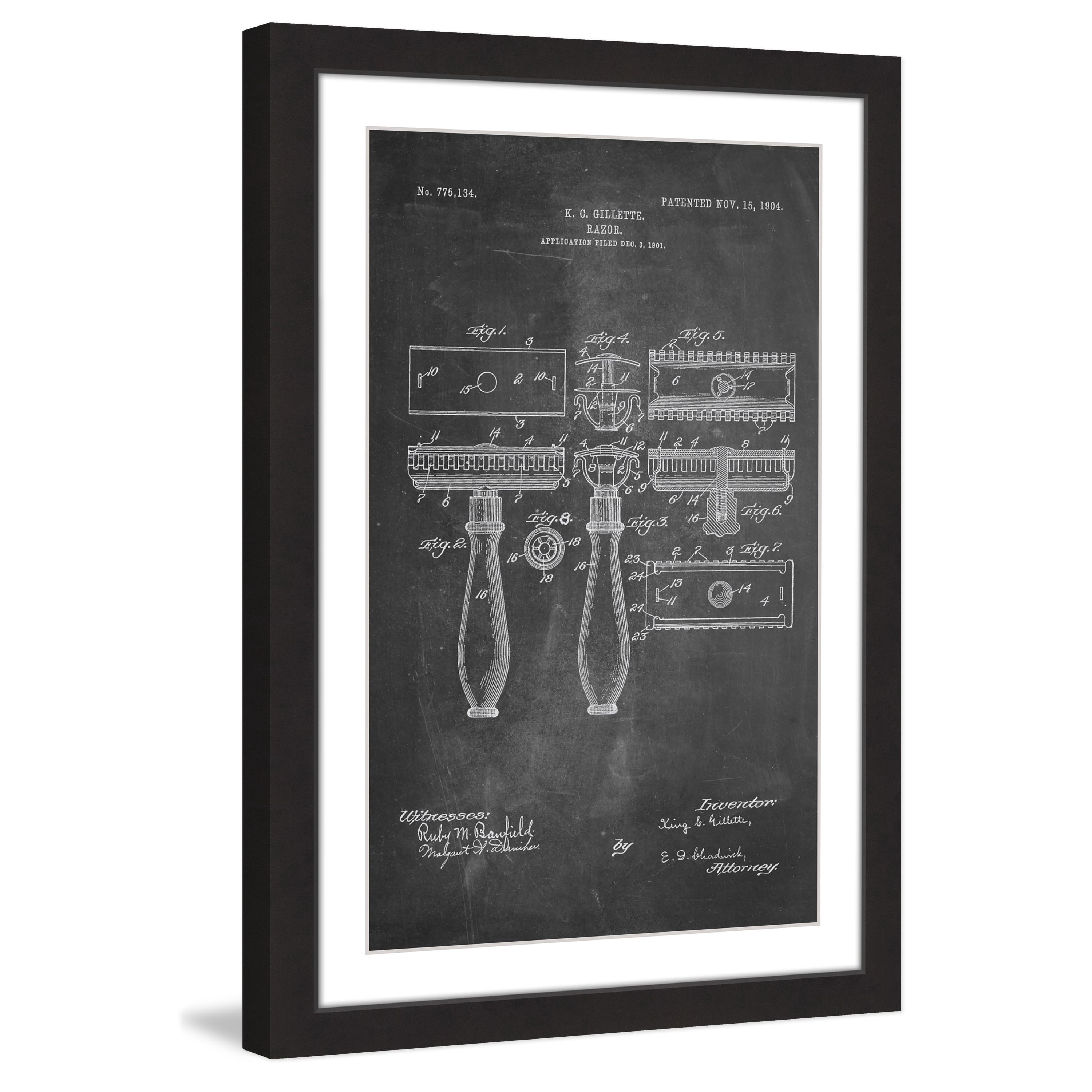 "Razor 1904 Chalk" Framed Painting Art Print, 20" x 1.5"