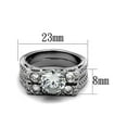 thumbnail image 2 of Women's Stainless Steel 316 Round Cut Cubic Zirconia Vintage Wedding Ring Set Size 9, 2 of 6