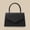 Black, variant on Women's Elegant Top Handle Handbag, Pebbled PU Leather Satchel Purse, Structured Shoulder Bag for Work, Party & Daily Use