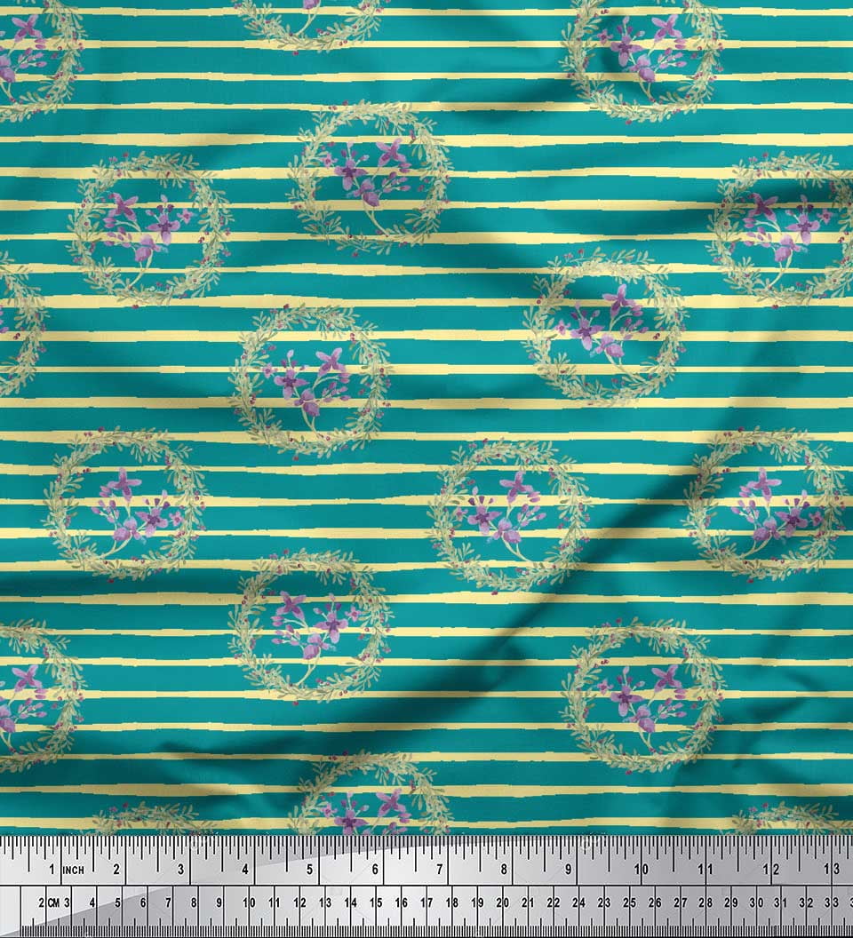 Soimoi Daisy Floral Cotton Canvas Fabric - 44 Inch Wide Heavy Duty Craft Material