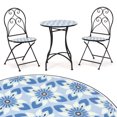 thumbnail image 2 of Patiojoy 3PCS Patio Mosaic Design Folding Chairs Side Table Set Bistro Set Classic Furniture Chair Set for Garden, 2 of 8