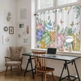 thumbnail image 5 of Easter Eggs Kitchen Curtain for Berdoom Living Room Cafe 45 Inch Length, Spring Botanical Eucalyptus Floral Butterfly Tiers Curtains Light Filtering Drapes Window Treatment 2 Panels 52"Wx45"L, 5 of 8