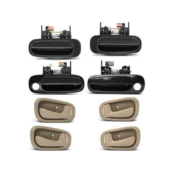 Door Handle Set 8 - Compatible with 1998 - 2002 Toyota Corolla 1.8L 4-Cylinder 1999 2000 2001