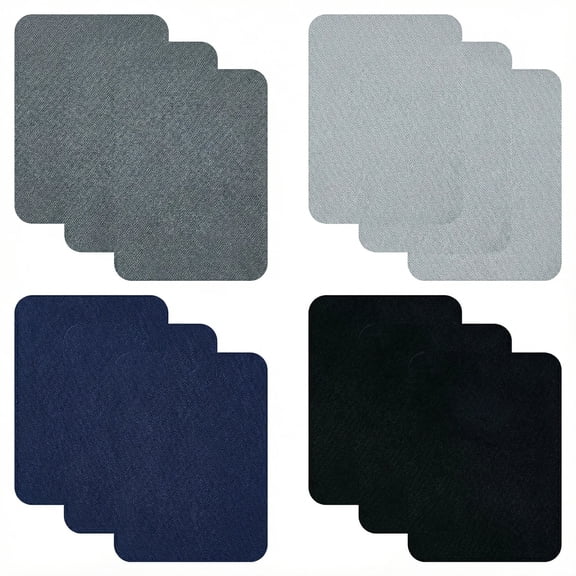 Durable Iron-On Fabric Repair Patches for Clothes, 12-Pack (7.5cm x 10.5cm), Easy to Apply, Waterproof Patch for Jeans, Backpacks, Jackets, Hats, Pants, Sweaters, Hole Fix