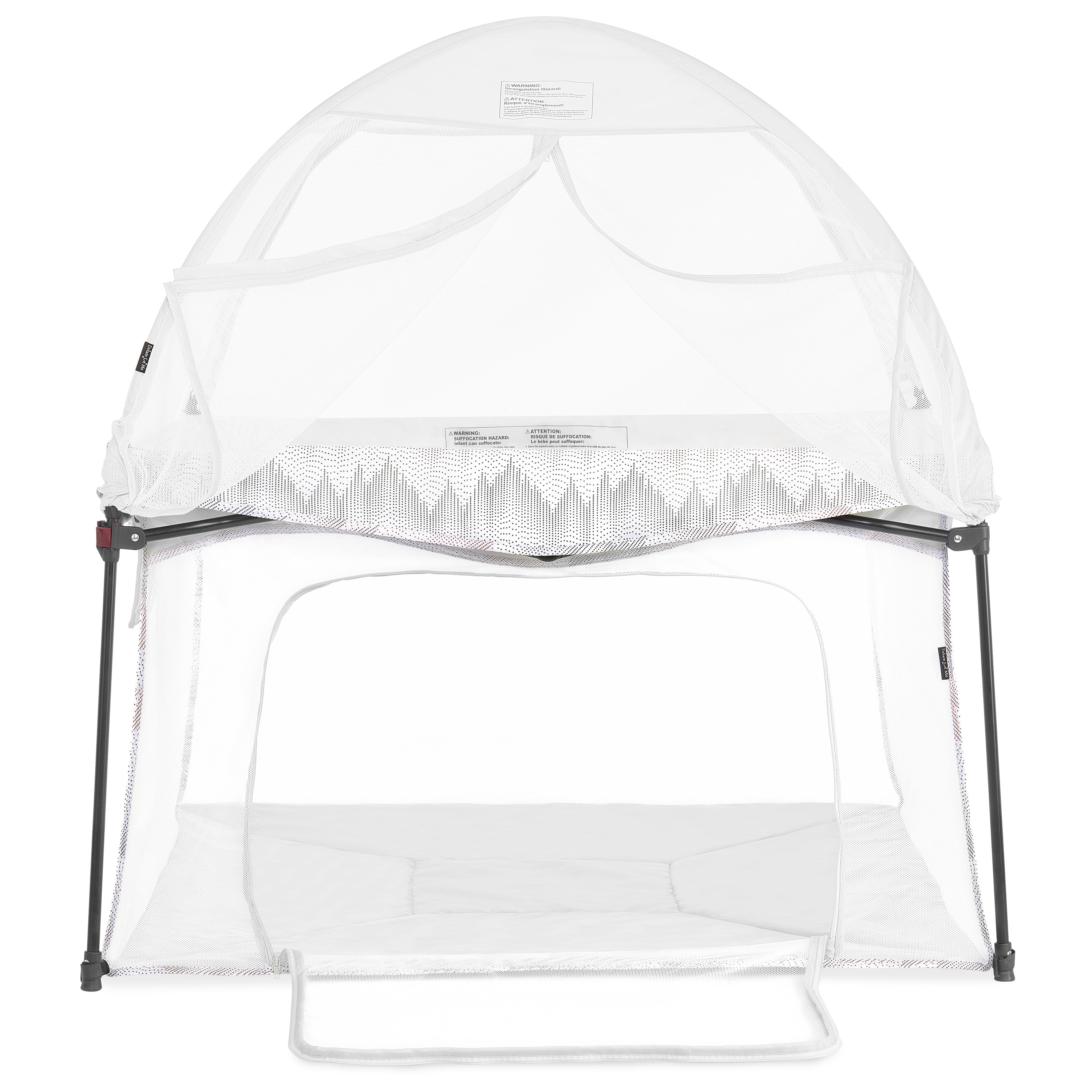 Dream On Me Ziggy Square Playpen with Canopy, Dove White, (Model # 4434-DW)