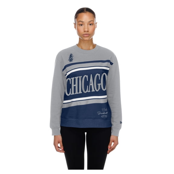 Women's New Era Royal/Gray Chicago Cubs Gameday Fleece Sweatshirt