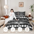 thumbnail image 3 of Erosebridal Black White Twin Comforter Sets, Grunge Bohemian Aztec Bedding Set, Black Reversible 2 Pieces, 1 Comforter and 1 Pillowcase, 3 of 6