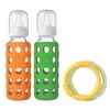Lifefactory Baby Bundle Feeding Gift Pack with 9-Ounce Orange & Grass Green Glass Bottles and Teethers