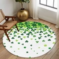 thumbnail image 2 of Round Rug 6Ft Washable Non-Slip, St. Patrick's Day Circle Area Rugs for Living Room Bedroom, Spring Lucky Shamrocks Rustic Leaves Indoor Floor Mats Carpet Runner for Home Decor Aesthetic, 2 of 8