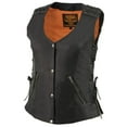 thumbnail image 5 of Milwaukee Leather MLL4525 Women's Black Leather Lightweight Lace to Lace Lower Zip Expansion Motorcycle Rider Vest Medium, 5 of 7