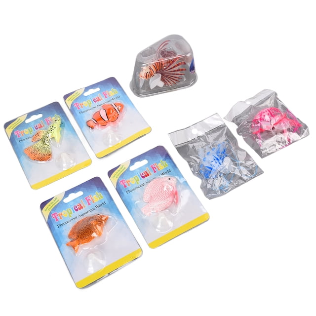 Fish Floating Decorations, Aquarium Artificial Silicone Fish Set Natural Effect Adjustable For Saltwater For Freshwater