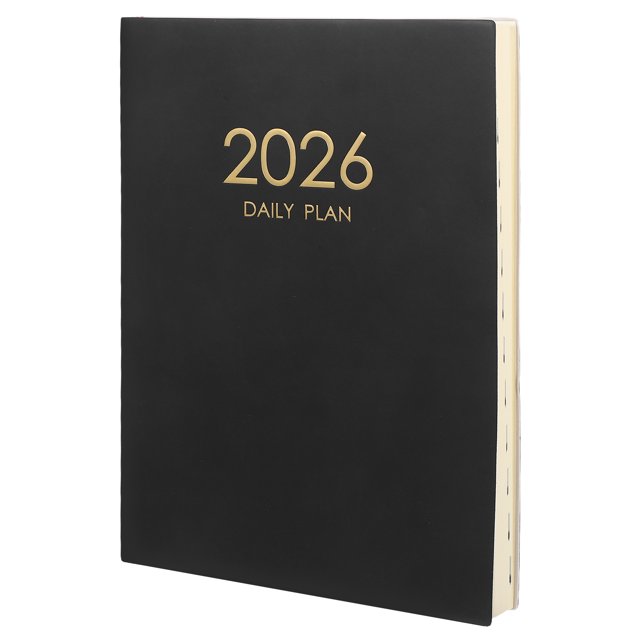 Planificador académico de cuero sintético: Calendario en inglés 2026 - Agenda de citas de 28 x 21 cm - Herramienta de planificación escolar para profesores y estudiantes