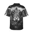 thumbnail image 3 of Daiia Geometric Bull Design Hawaiian Shirt for Men Gentle Cotton Regular Short Sleeve Casual-Large, 3 of 9