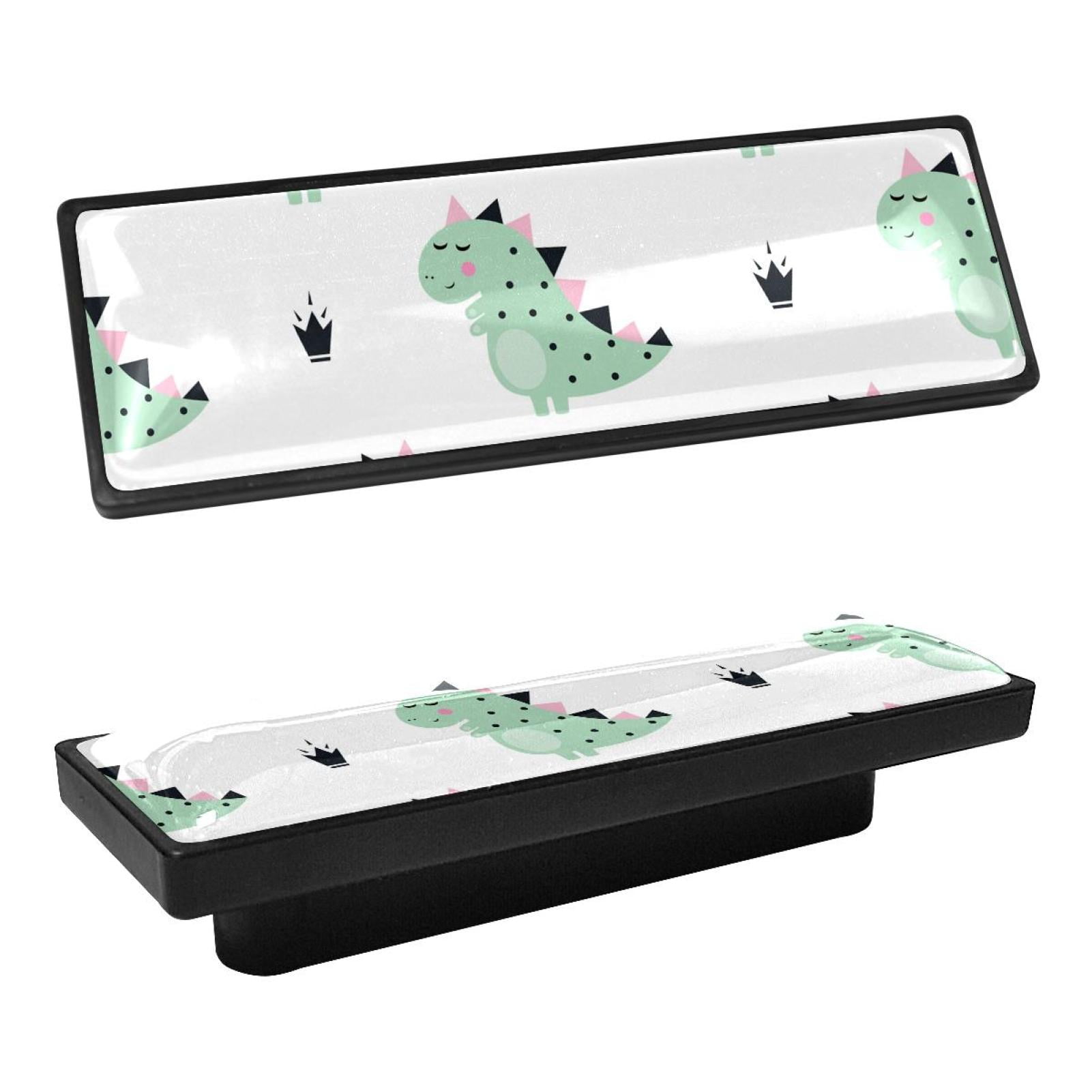 Ownta Cute Dinosaur 4 Packs Handles Crystal Glass Drawer Knobs