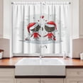 thumbnail image 2 of Ambesonne Christmas Kitchen Curtains, Santa Costumes, 55"x45", Red White, 2 of 3