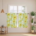 thumbnail image 2 of Farmhouse Daisy Kitchen Curtains 45 Inch Length, Spring Watercolor Yellow White Floral Green Tiers Curtains for Bathroom Bedroom Cafe, Light Filtering Small Window Treatment Drapes 2 Panels 42"Wx45"L, 2 of 8