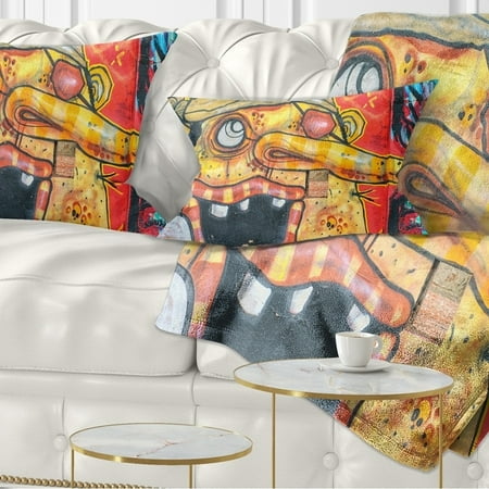 Design Art Designart Funny Street Art Graffiti Throw Pillow