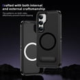 thumbnail image 5 of for Samsung Galaxy S25 Case,[Built-in Invisible Kickstand],Compatible with MagSafe,Military-Grade Drop Protection Double Layer Shockproof Slim Translucent Matte Phone Case,Black+Black, 5 of 7