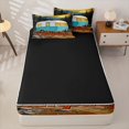 thumbnail image 4 of Homewish Kids Camping Themed Zipper Twin Comforter Sets with Fitted Sheet and 2 Pillowcases,Rustic Country Adventure Zipper Bedding Set For Boys,Black Reversible,4-Piece, 4 of 7