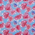 thumbnail image 2 of Zelouf Selena Floral Print Puff Ity  , Sewing, DIY, Crafts Fabric by the Yard, Cyan Multi, 5 Yard, 2 of 2