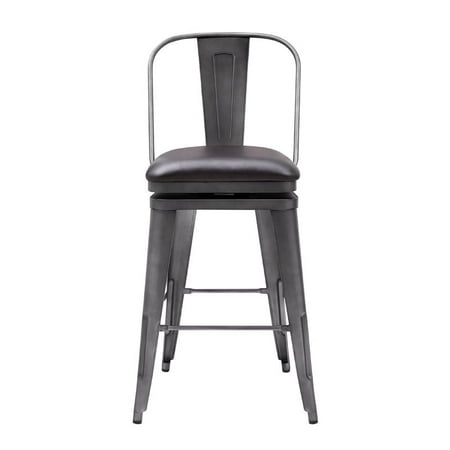 Graphite Finish Bar - Graphite Metal Swivel Barstool