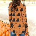 thumbnail image 5 of Women's Halloween Pumpkin Cat Print Knitting Cardigan Long Sleeve Open Front Knitted Sweater Outwear Coat Tops, 5 of 6