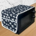 thumbnail image 1 of Nautical Microwave Oven Cover, Sailboat Silhouettes on Waves Along Flying Seagulls Marine Monochrome, Water Resistant Organizer with Pockets for Kitchen, 36" x 12", Dark Night Blue White, by Ambesonne, 1 of 4