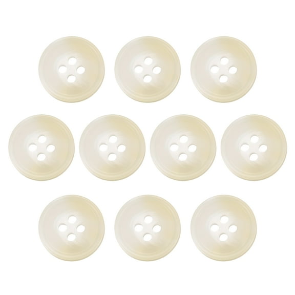 Uxcell 10pcs Resin Sewing Button, 15mm 5/8-inch 4 Holes Round Buttons for Coat, Men's Suit, Clothes Garment, 2#White