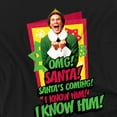 thumbnail image 3 of Elf Santa'S Coming! I Know Him! Kids T Shirt (Medium) for Youth Toddler Boys and Girls, Black, 3 of 5