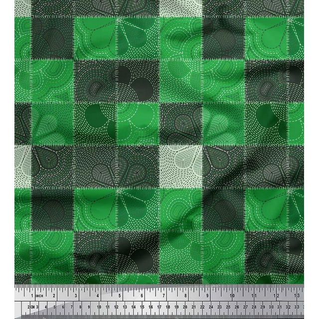 Soimoi Moss Georgette Fabric Flower Artistic Decor Fabric Printed Yard 42 Inch Wide